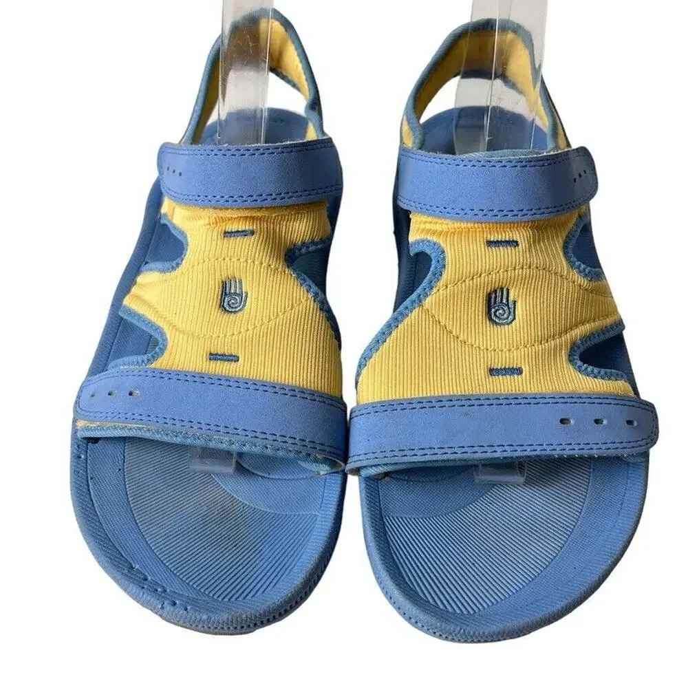 Teva Girls Kids Psyclone Blue & Yellow Sporty Ankle Strap Sandals Flats Shoes 6